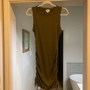 buckle bke olive fitted dress